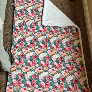 Posh Peanut Floral Blanket with Pink and Green